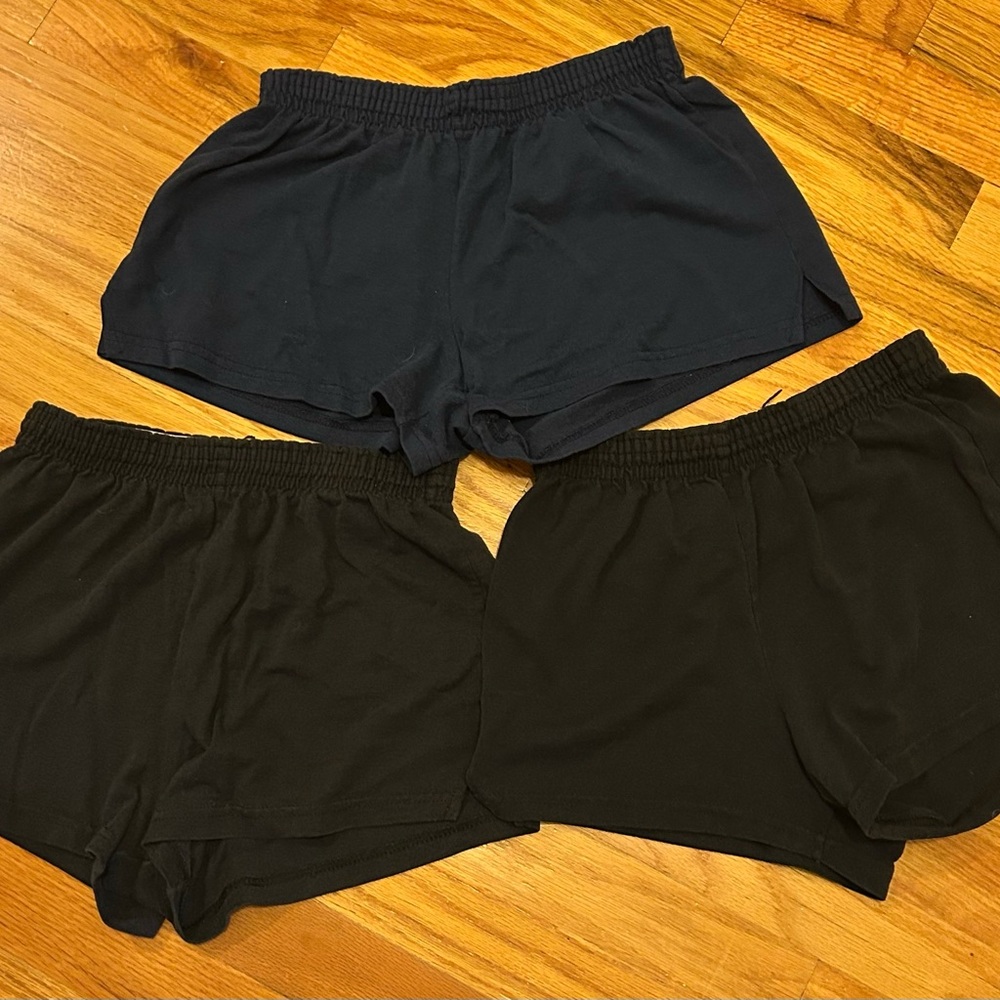 Soffe Black and Navy Blue Athletic Shorts Lightweight Elastic Waist